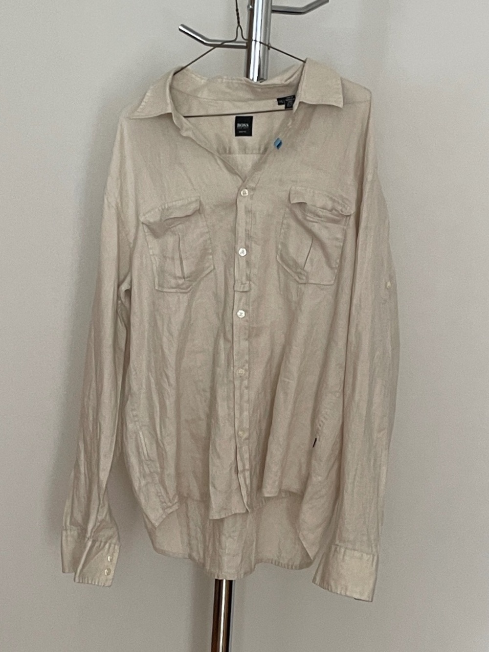 Hugo Boss Beige Linen Men's Shirt